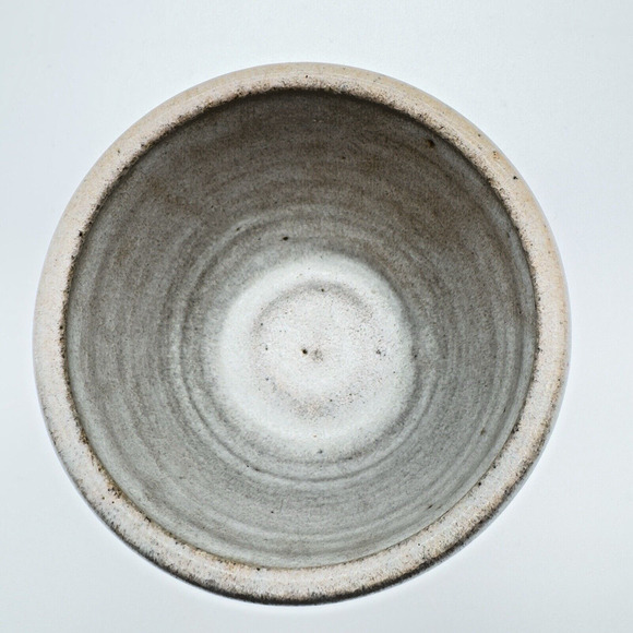 Studio Art Pottery Goblet Chalice Cup Textured Brown Gray Stoneware Signed #4 - Picture 5 of 11